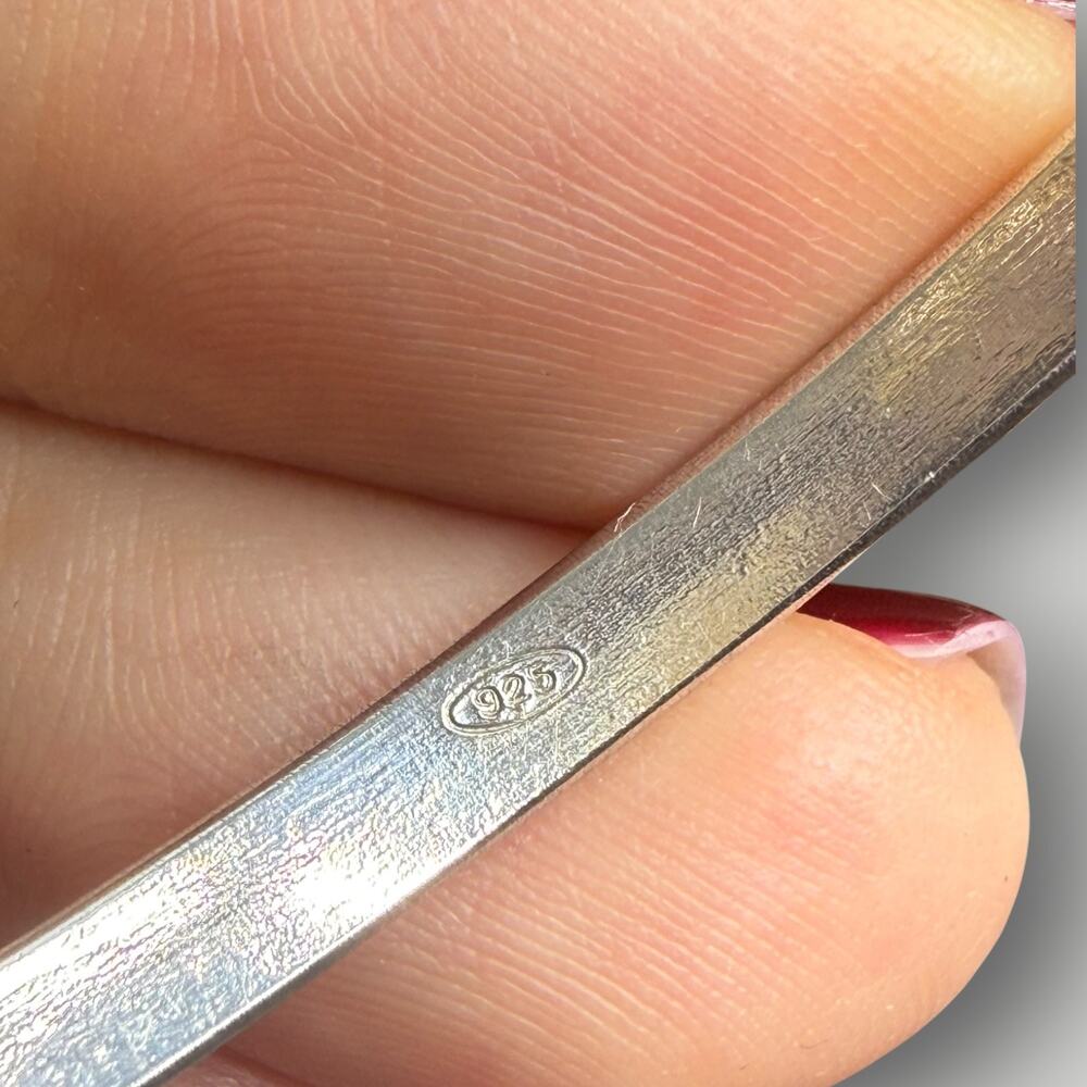 925 Sterling Silver Horseshoe Hook Bangle Bracelet Artisan Vintage Style - Picture 5 of 10
